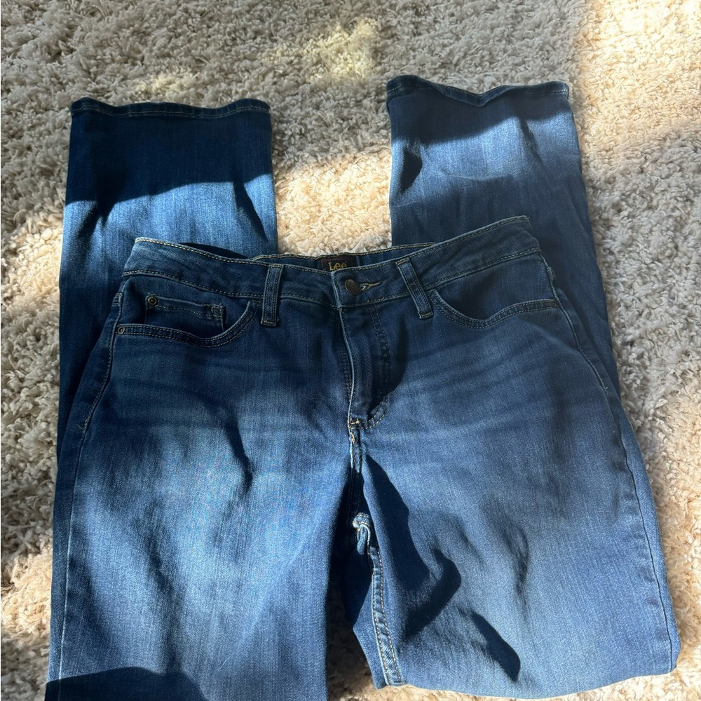 Lee dark wash women’s denim blue cowboy  bootcut jeans size 10